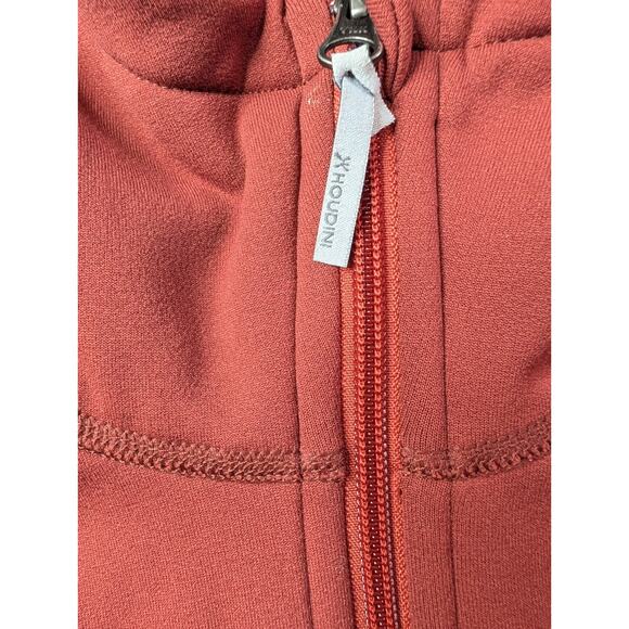 Houdini Power Fleece Hoodie Womens Large Brick Red Thumb Hole Sleeve Full Zipper - Picture 5 of 15